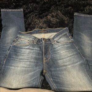 Nudie Jeans Blue Straight Denim with Natural Fading Mr
